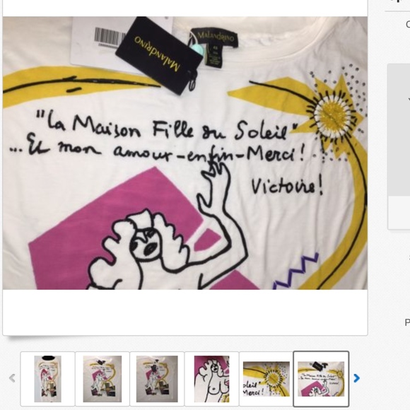 CATHERINE MALANDRINO Pop Art Sequin Beaded Beach Cover Up Tunic⭐ - Picture 7 of 7